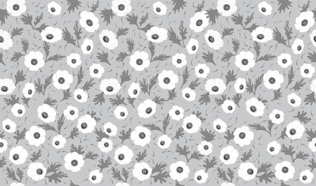 Horizontally And Vertically Repeatable Vector Seamless Floral Pattern.のイラスト素材