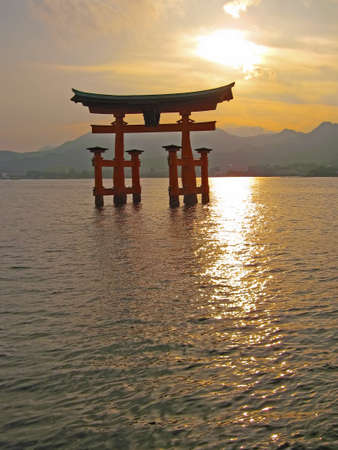 A sunset view of the world heritage のeditorial素材