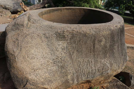 Water storage tank used by ancient people around south Indiaの写真素材