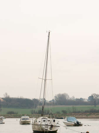 Some boats stationed off Wivenhoe.の写真素材