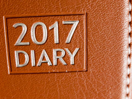 2017 diary leather up close planning and texture studioの写真素材