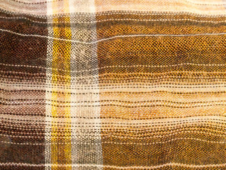 macro close up studio fabric modern hip check colored shirt fabric cotton wool up close textureの写真素材