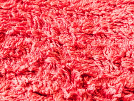 macro close up studio fabric red cotton wool close up textureの写真素材