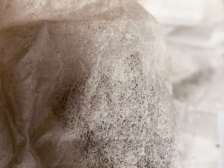 Close up texture of tea bags macro detailの写真素材