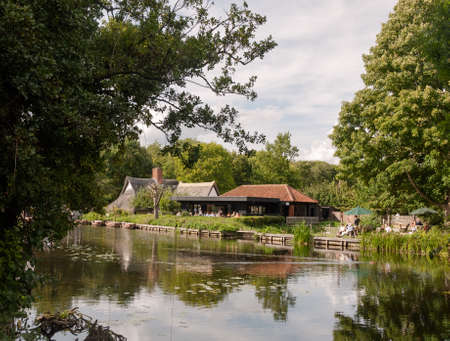 the national trust uk countryside at flatford mill constable country; UKのeditorial素材