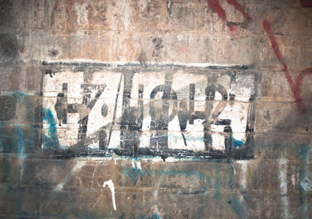 graffiti on the wall inside an underpass tunnel; England; UKのeditorial素材