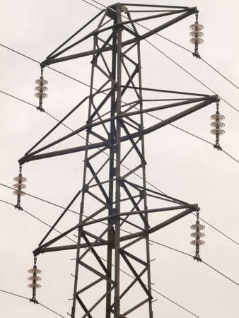 electricity pylon structure close up great sky metal wires danger; essex; england; uk