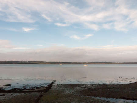 open ocean bay of water day sky sea coast no people boats fresh; essex; england; ukの写真素材