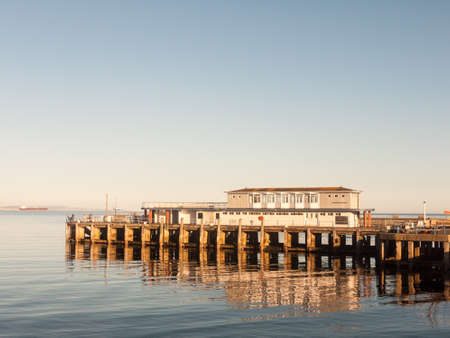 weymouth sunset beach sea waves ocean space dorset beautiful view landscape dock; Dorset; England; UKの写真素材