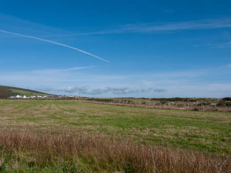 Worms Head South Wales Gower peninsula outside coastal scene - Wales; UK