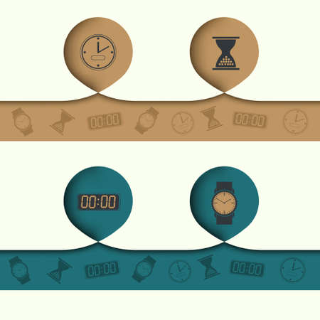 infographics abstract element with icons and diversified hours
