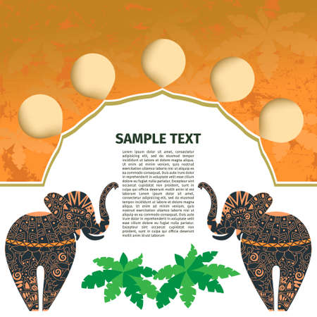 Africa. template design with a pair of elephants and area for textのイラスト素材