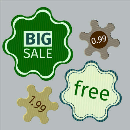 green sale labes unusual shape in vectorのイラスト素材