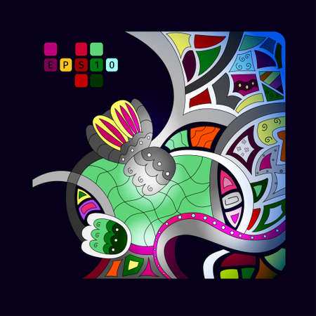 vector background with unusual colors and ornamentsのイラスト素材