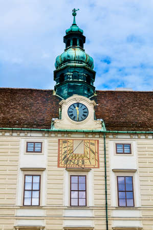Tower with  clock in Amalienburg in Hofburg Palace, (Vienna,Austria)のeditorial素材