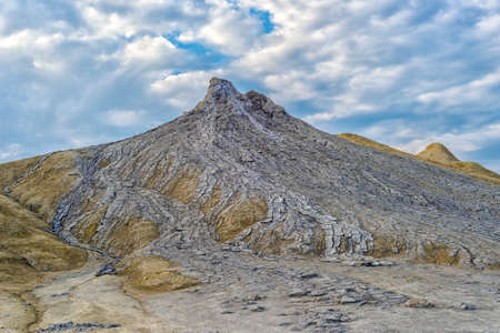 Mud volcanoes's clay in Buzau County, Romaniaの写真素材