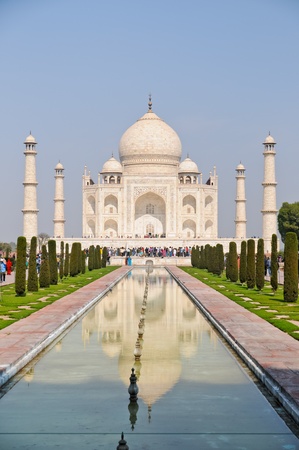 The Taj Mahal is a mausoleum located in Agra, India, built by Mughal emperor Shah Jahanの写真素材