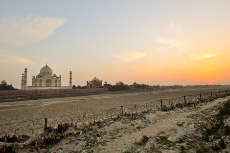 The Taj Mahal is a mausoleum located in Agra, India, built by Mughal emperor Shah Jahanの写真素材