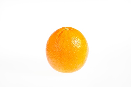 Single orange isolated on white backgroundの写真素材