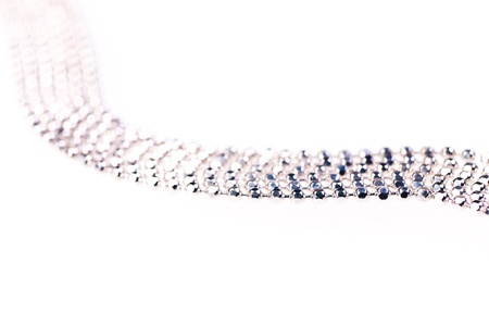 Silver chain of a pendant close upの写真素材