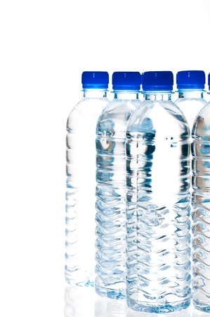 Water bottles isolated on whiteの写真素材
