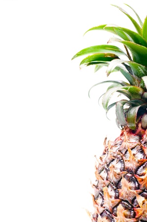 Green pineapple common to the Asian tropicsの写真素材