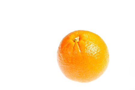 Single orange isolated on white backgroundの写真素材