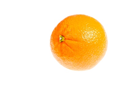 Single orange isolated on white backgroundの写真素材