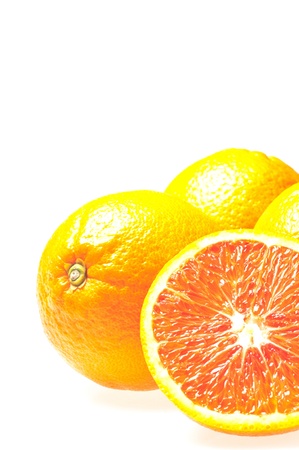 Orange close up over white backgroundの写真素材