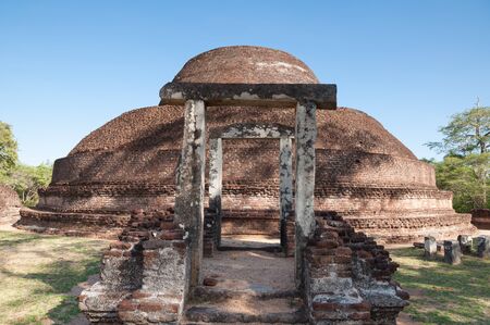 Pabalu Vehera in ancient city of Polonnaruwa, Sri Lankaの写真素材