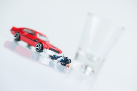 Dont drink and drive while riding a motorbikeの写真素材