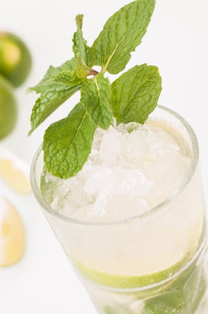 Mojito cocktail top view close up の写真素材