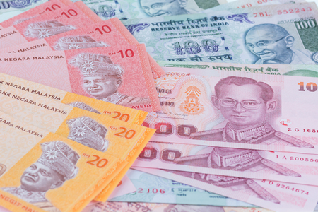 Asian currencies of India, Thailand and Malaysia