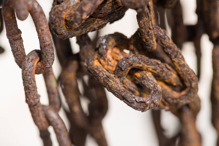 Old rusty chain close up
