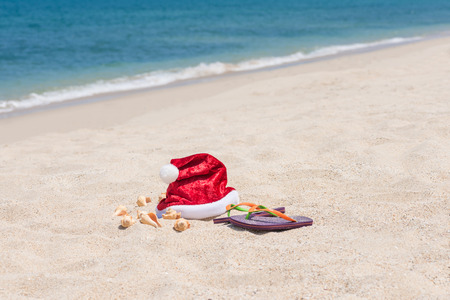 Tropical Christmas on a tranquil beachの写真素材