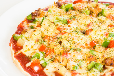 Homemade Hawaiian Pizzaの写真素材