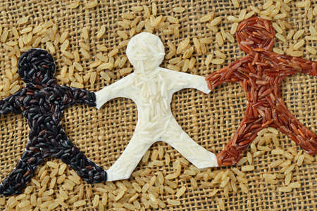 Rice people chainの写真素材