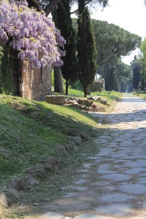 The Appian Way in Rome, Italy.の写真素材