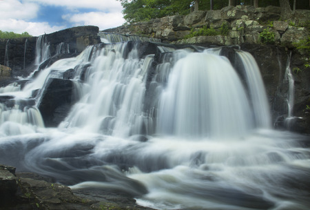 Southford Falls of the Eightmile River in Oxford, Connecticut. Site of an old match factory.の写真素材