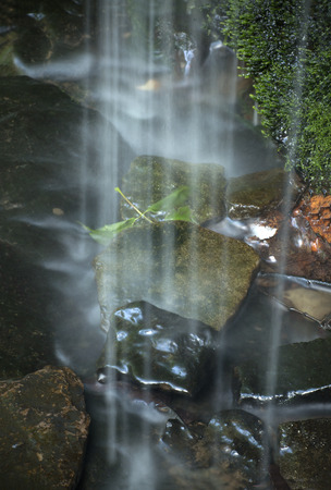 Long exposure of rivulets at Little Wadsworth Falls in Wadsworth Falls State Park, Middlefield, Connecticut.の写真素材