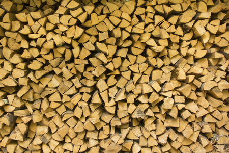 Firewood, cut, split, dry, stacked and ready for the coming winter, New England.