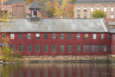 Old Collins axe factory on the Farmington River in the Collinsville section of Canton, Connecticut.の写真素材
