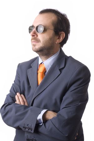 young and sucessufull business man with sunglassesの写真素材