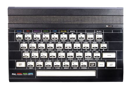 old computer ZX Spectrum in a white background