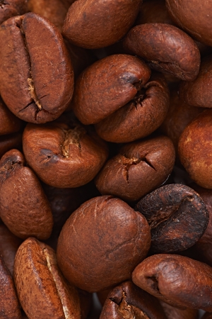 Grains of black coffeeの写真素材