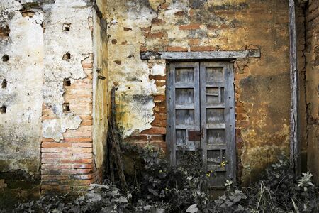 A vintage old wood door on the town of Jalisco, Mexico, Americaの写真素材