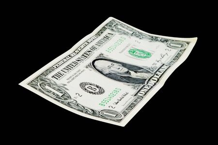 One Dollar isolated on black background