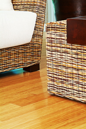 Modern Living Room Interior  detail with wood floorの写真素材