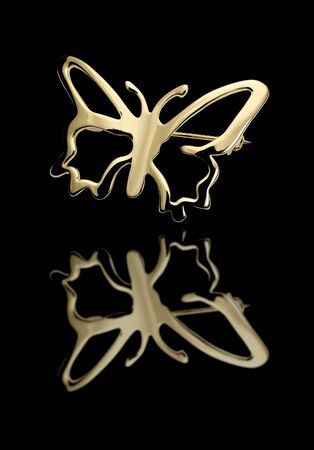 Vintage gold jewelry  isolated on blackの写真素材