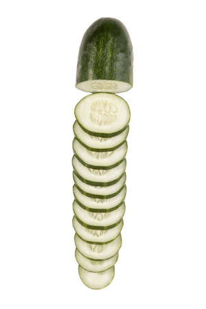 Close up of delicious cucumber on white background